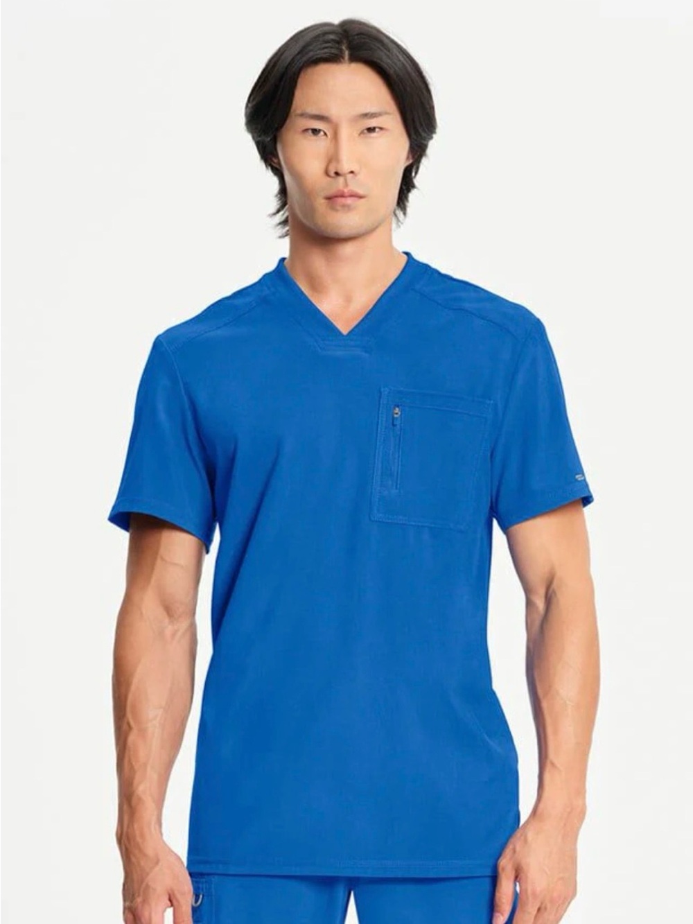 Men's V-Neck Short Sleeve Medical Scrub Top - Royal Blue